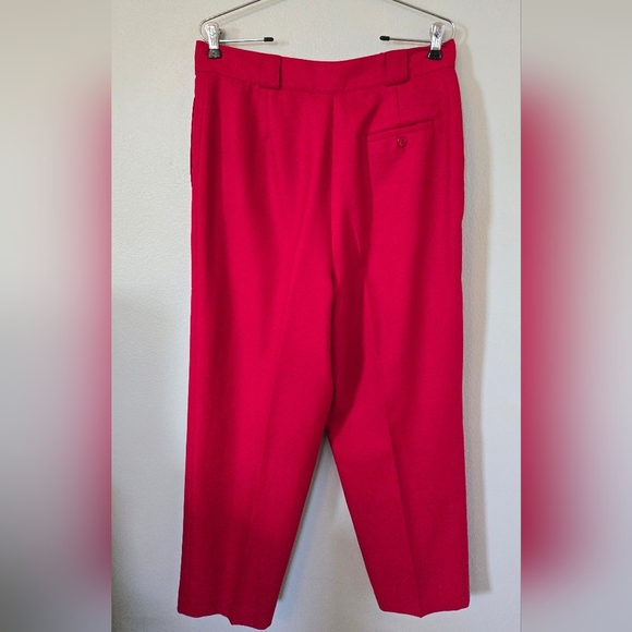 Vintage Giorgio Sant Angelo Red Wool Trousers Size 16 - Picture 2 of 7